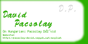 david pacsolay business card